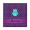 Personalised name turquoise owl purple diamonds