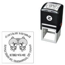 Personalised name Twins Baby Shower  Self-inking S