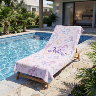 Personalised Name Unicorn Beach Towel