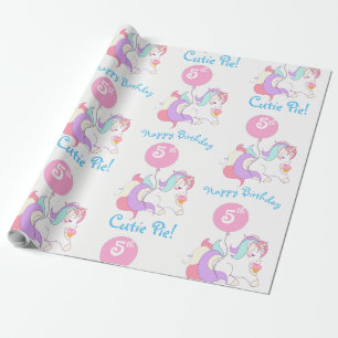 Personalised Name Unicorn Birthday Party Gift Wrap
