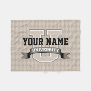 Personalised Name University Cool Funny College Fleece Blanket