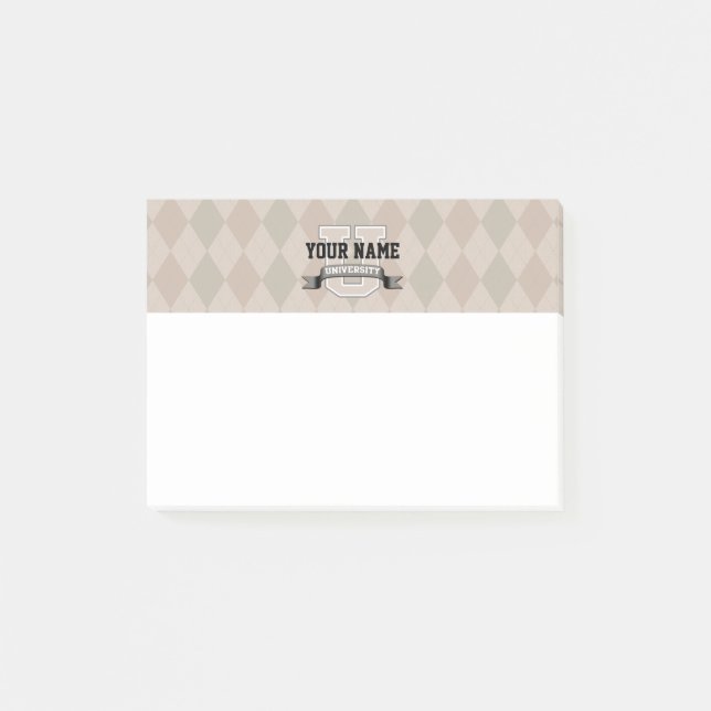 Personalised Name University Cool Funny College Post-it Notes (Front)