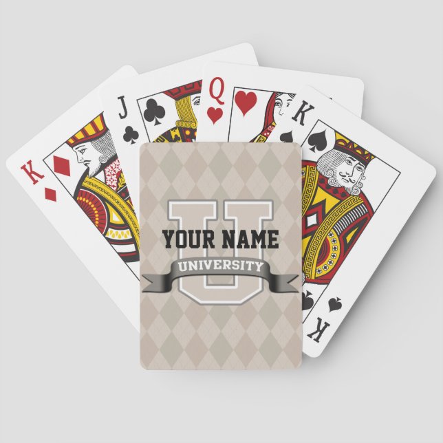 Personalised Name University Playing Cards (Back)
