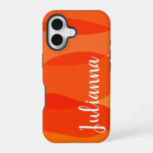 Personalised Name Vibrant Bright Red Orange iPhone 16 Case