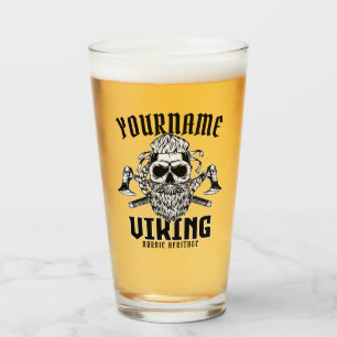 Personalised NAME Viking Nordic Warrior Heritage Glass
