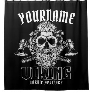 Personalised NAME Viking Nordic Warrior Heritage  Shower Curtain