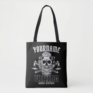 Personalised NAME Viking Nordic Warrior Heritage Tote Bag