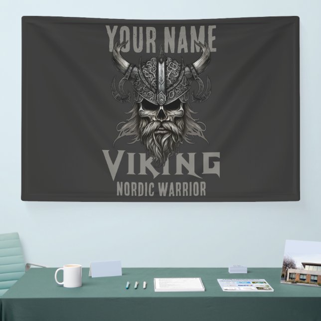 Personalised NAME Viking Warrior Heritage  Banner (Tradeshow)