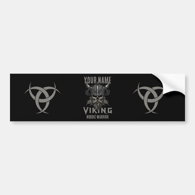 Personalised NAME Viking Warrior Heritage Bumper Sticker (Front)