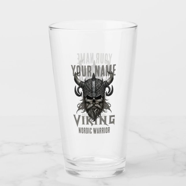 Personalised NAME Viking Warrior Heritage  Glass (Front)