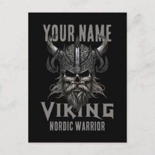 Personalised NAME Viking Warrior Heritage  Postcard