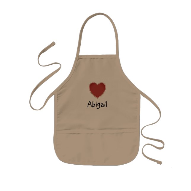 Personalised Name Vintage Heart Children’s Apron (Front)