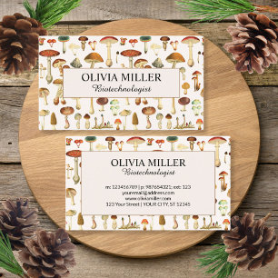 Personalised Name Vintage Mushroom Business Card