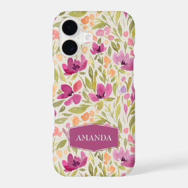 Personalised Name Violet Floral Pattern (Back)