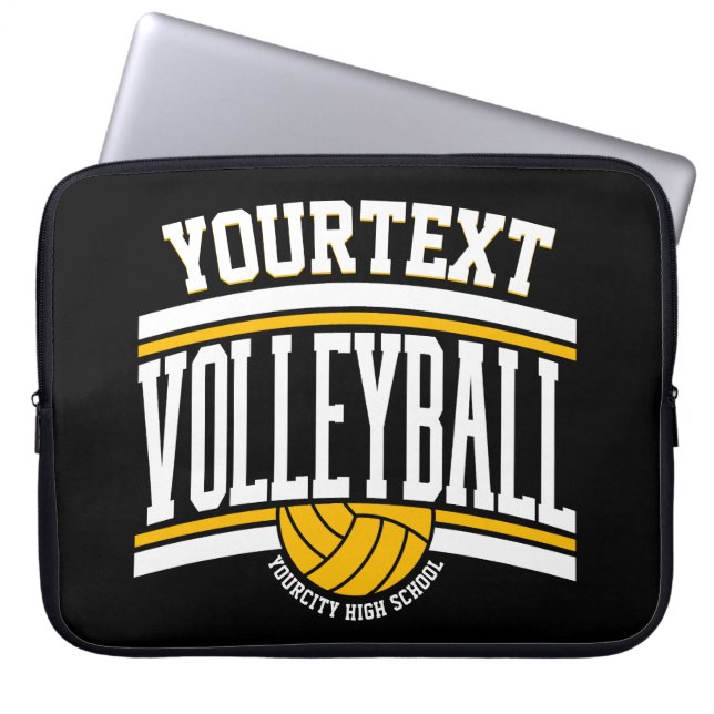 Personalised NAME Volleyball Player School Team  Laptop Sleeve (Front)