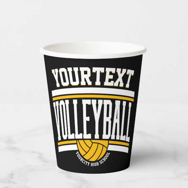 Personalised NAME Volleyball Player School Team Paper Cups (Front)