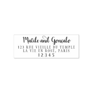 Personalised Name Wedding Calligraphy Chic Address Self-inking Stamp
