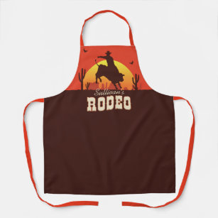 Personalised NAME Western Cowboy Bull Rider Rodeo Apron