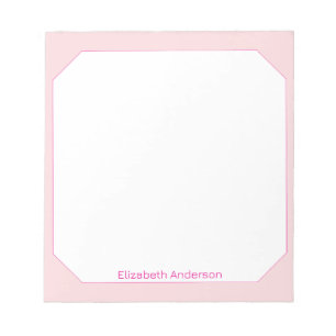 Personalised Name White and Light Pink Notepad