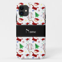 Personalised name white baseball christmas