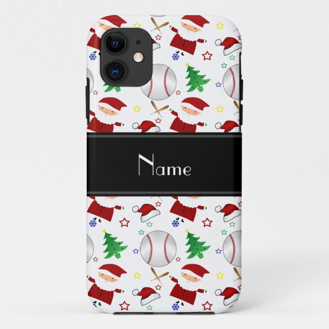 Personalised name white baseball christmas Case-Mate iPhone case (Back)
