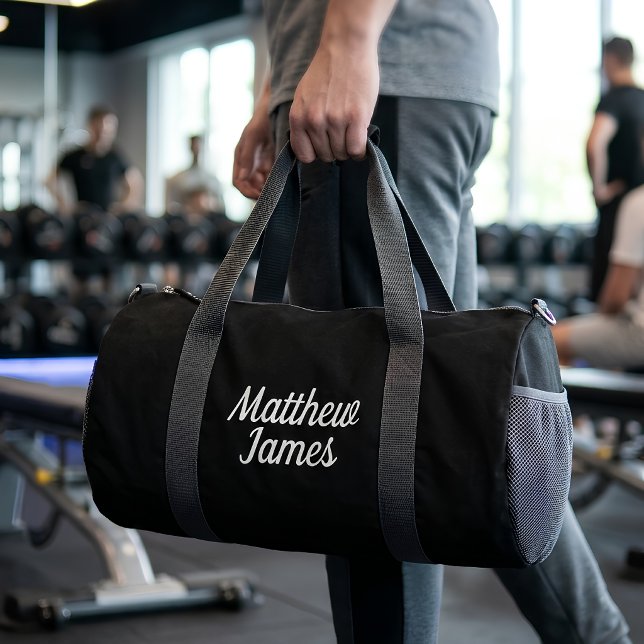 Personalised Name white Black Gym Bag  (Creator Uploaded)