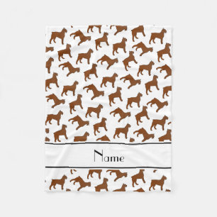 Personalised name white Bouvier des Flandres dogs Fleece Blanket