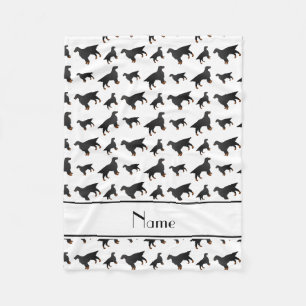 Personalised name white gordon setter dogs fleece blanket