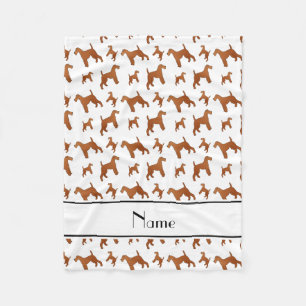 Personalised name white irish terrier dogs fleece blanket