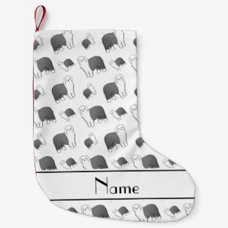 Personalised name white Old English Sheepdog dogs Small Christmas Stocking