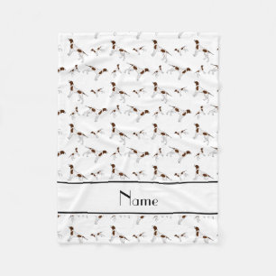 Personalised name white Pointer dogs Fleece Blanket