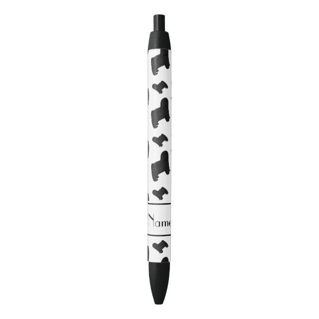 Personalised name white Puli dogs Black Ink Pen (Front Vertical)