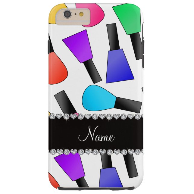 Personalised name white rainbow nail polish Case-Mate iPhone case (Back)