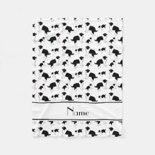 Personalised name white Shetland Sheepdogs Fleece Blanket