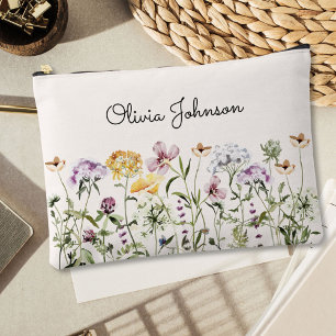 Personalised Name Wildflower Garden Accessory Pouch