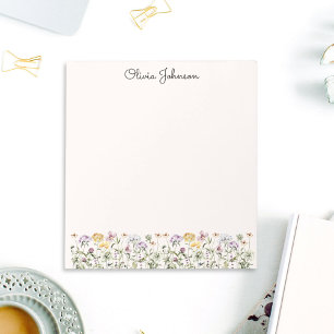 Personalised Name Wildflower Garden Notepad