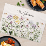 Personalised Name Wildflower Garden Tea Towel<br><div class="desc">Bring a touch of natural beauty into your kitchen with our Wildflower Garden Towel. You can personalise it by adding your family name. It adds a touch of natural elegance. Great as gift for nature and flower lovers.</div>