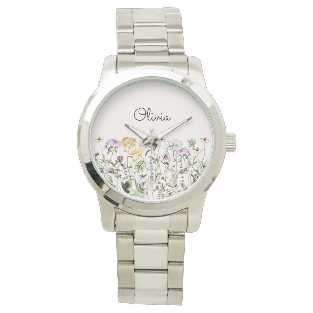 Personalised Name Wildflower Garden Watch (Front)