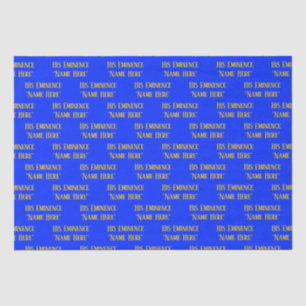 Personalised Name Wish Elegant Royal Blue Yellow Tissue Paper