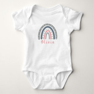 Personalised Name with Cool Boho Rainbow Baby Bodysuit