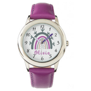 Personalised Name with Cute Boho Rainbow  Watch