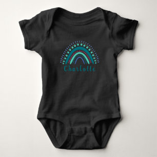 Personalised Name with Modern Boho Rainbow Baby Bodysuit