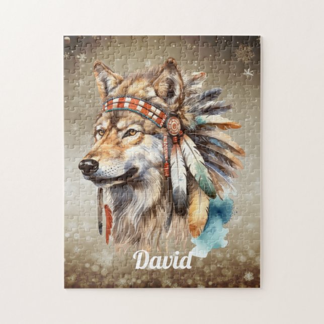 Personalised name Wolf  Jigsaw Puzzle (Vertical)