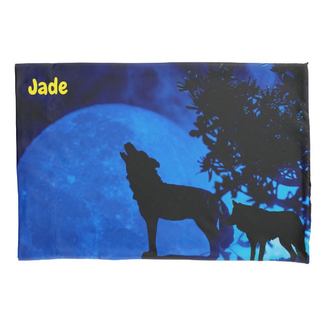 Personalised name wolf Pillowcase (Front)