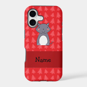 Personalised name wolf red christmas trees