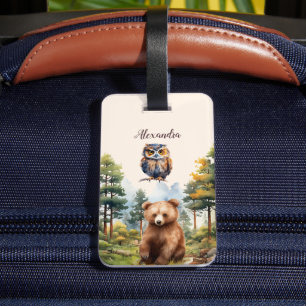 Personalised Name Woodland Animals Luggage Tag