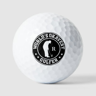 Personalised Name Worlds Okayest Golfer Golf Balls