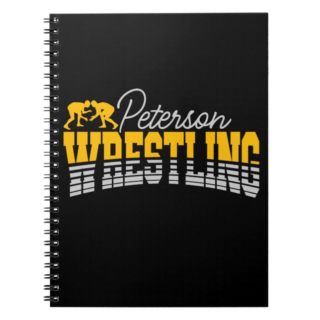 Personalised NAME Wrestling School Team Wrestler Notebook (Front)