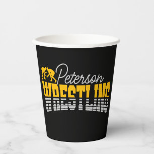 Personalised NAME Wrestling School Team Wrestler Paper Cups