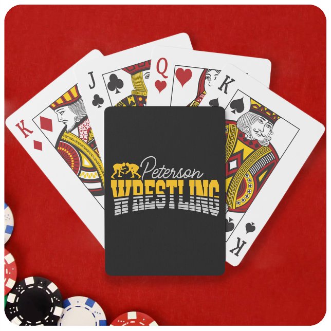 Personalised NAME Wrestling School Team Wrestler  Playing Cards (Creator Uploaded)